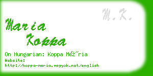 maria koppa business card